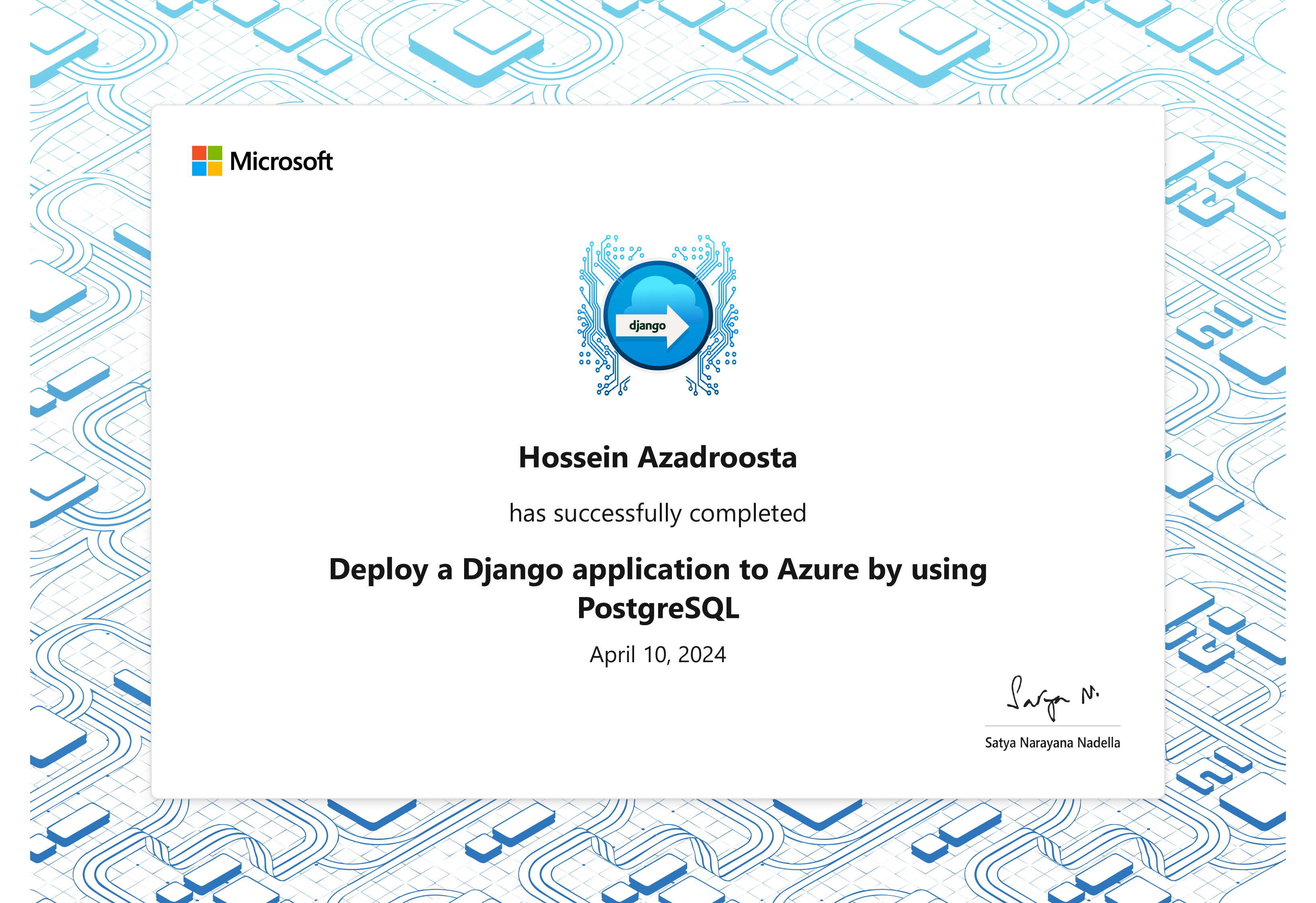 Deploy a Django application to Azure by using PostgreSQL